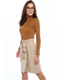 Bluza cu guler cu nervuri, caramel 0329 - Magazin online - Boutique